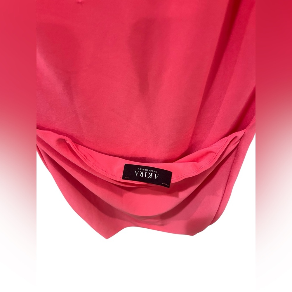 AKIRA Pink Strappy Back Ruched Mini Dress Bodycon Size Small - Picture 3 of 3